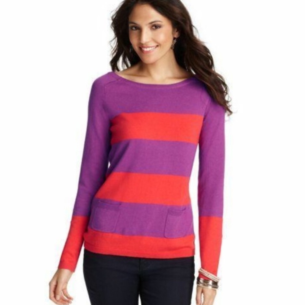 Ann Taylor for Loft Bold Striped Soft Sweater